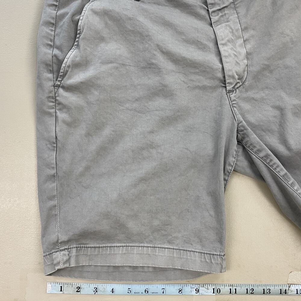 AG Wanderer Slim Shorts Mens 36x9 Gray Stretch Casual Chino Flat Front - Picture 7 of 14
